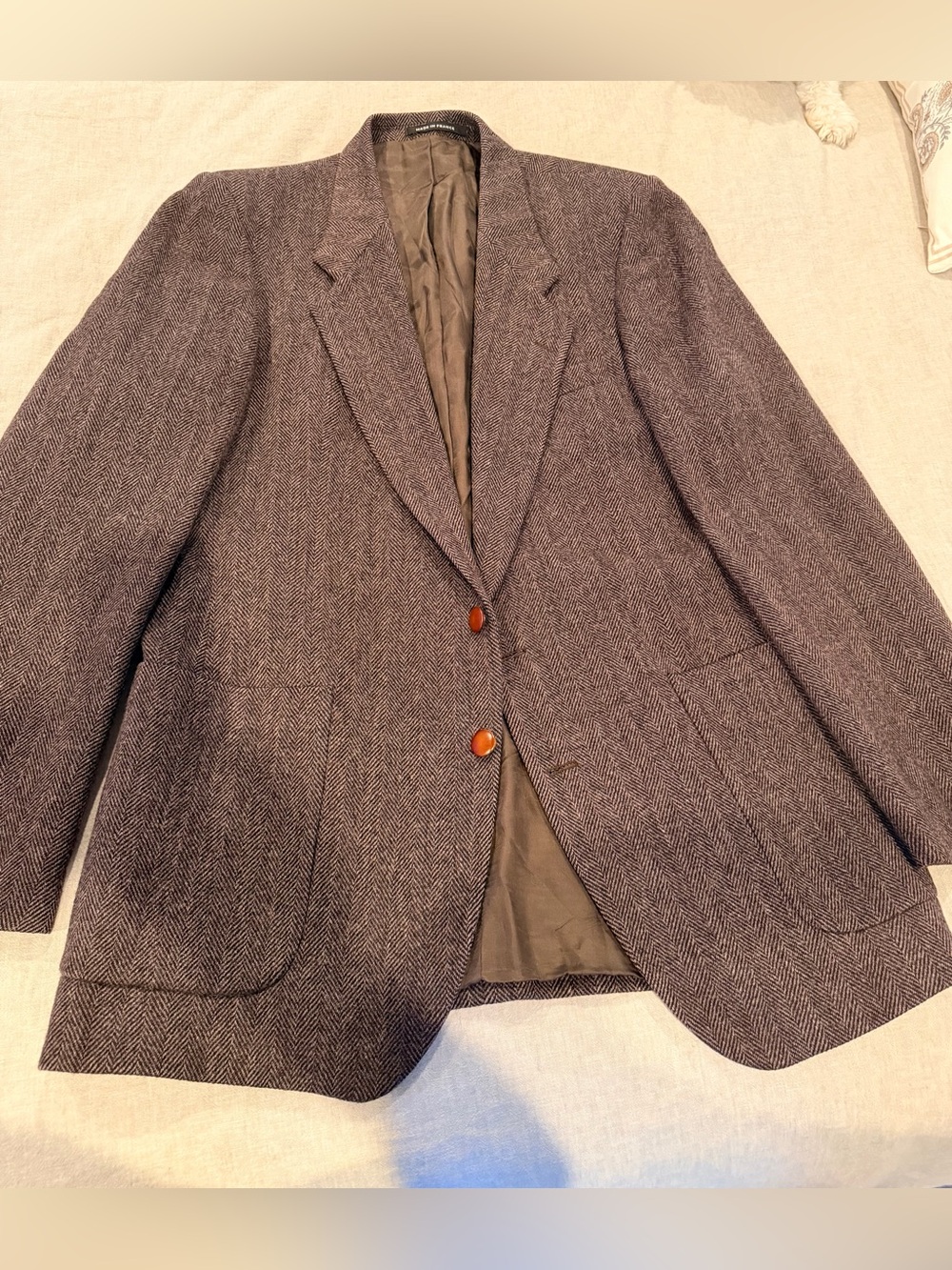 Yves Saint Laurent Brown Herringbone Sport Coat Blazer